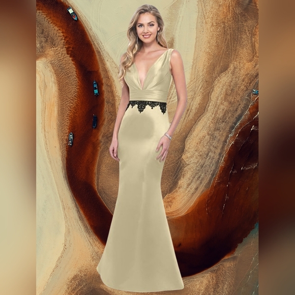 Alexia Designs Sleeveless Champagne Gown - Picture 1 of 11